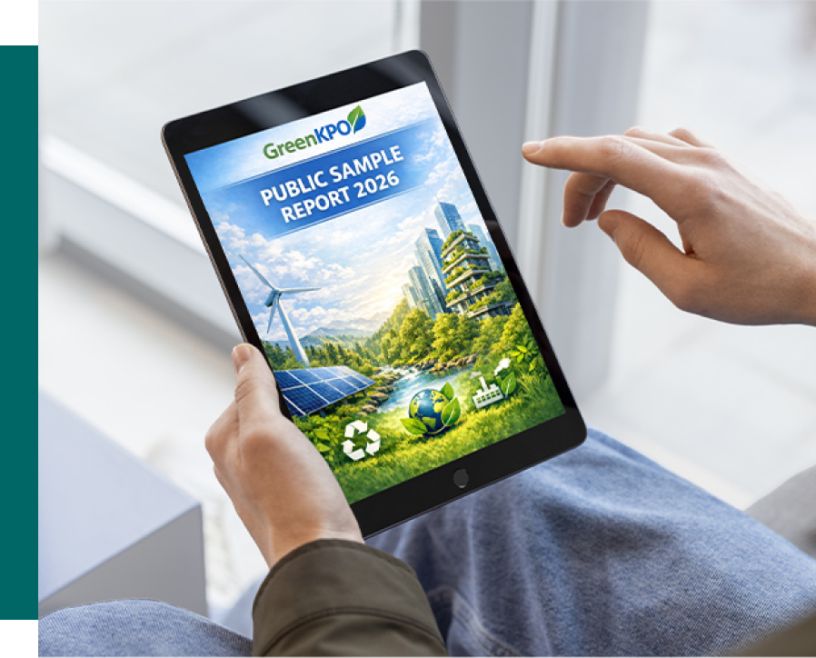 GreenKPO public sample carbon report cover for 2026